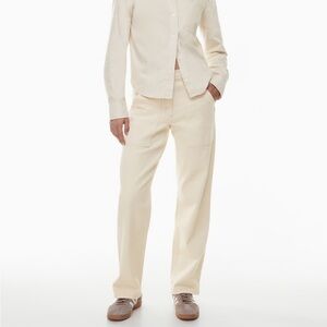 Aritzia Ivory Straight-Leg Workwear Pants